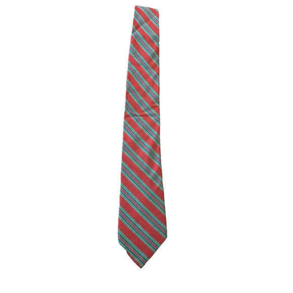 Macy’s Mens Store vintage red striped cotton tie. Great holiday tie. - Picture 1 of 3